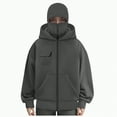 thumbnail image 5 of Towmus Balaclava Hoodie Jacket for Women Men, Y2K Zip Up Fashion Outerwear Double Layer Hooded Pullover, Winter Hip Hop Streetwear, 5 of 5