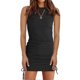 thumbnail image 5 of Women's Slimming Dress Ribbed Tank Top Knit Short Skirt for Summer Spring New, 5 of 5