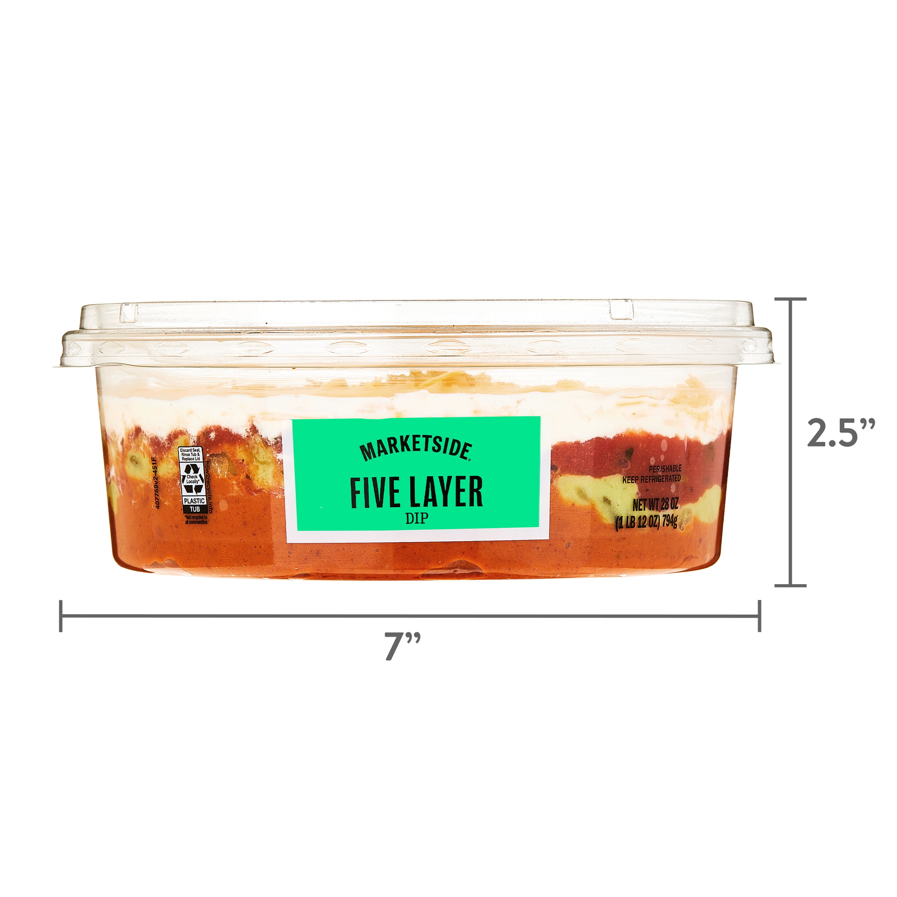 Marketside 5-Layer Dip, 28 oz, Refrigerated, Contains: Milk, Soy