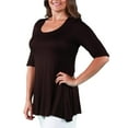 thumbnail image 3 of 24/7 Comfort Apparel Women's Plus Size Elbow Sleeve Tunic Top, 3 of 4