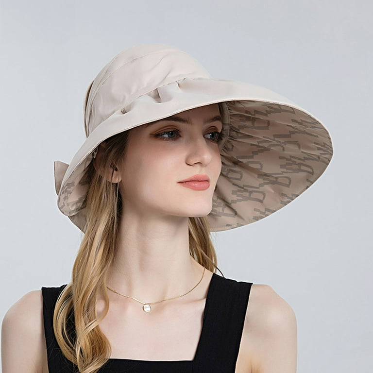 Hsmqhjwe Reds Hatcaps for Ladies Women Sun Hat Wide Brim Protection Beach Hat Double Side Wear Ponytail Summer Hats Lightweight Knit Slouchy, Women's