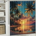thumbnail image 6 of BCIIG Sunset Palm Trees Beach Chic Modern Bathroom Shower Curtain 69"x72, 6 of 7