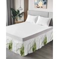 thumbnail image 3 of Sage Green Water Ripple Ruffle Bed Skirt Queen Size Vintage Abstract Adjustable Elastic Dust Bed Skirts Wrap Around Bedskirt Wrinkle Free Easy Fit with 16 Inch Drop, 3 of 8
