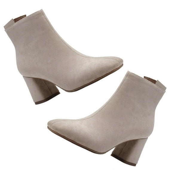 WHAMVOX  Square Western Boots Cowgirl Short Ankle Thicken Heels Miss