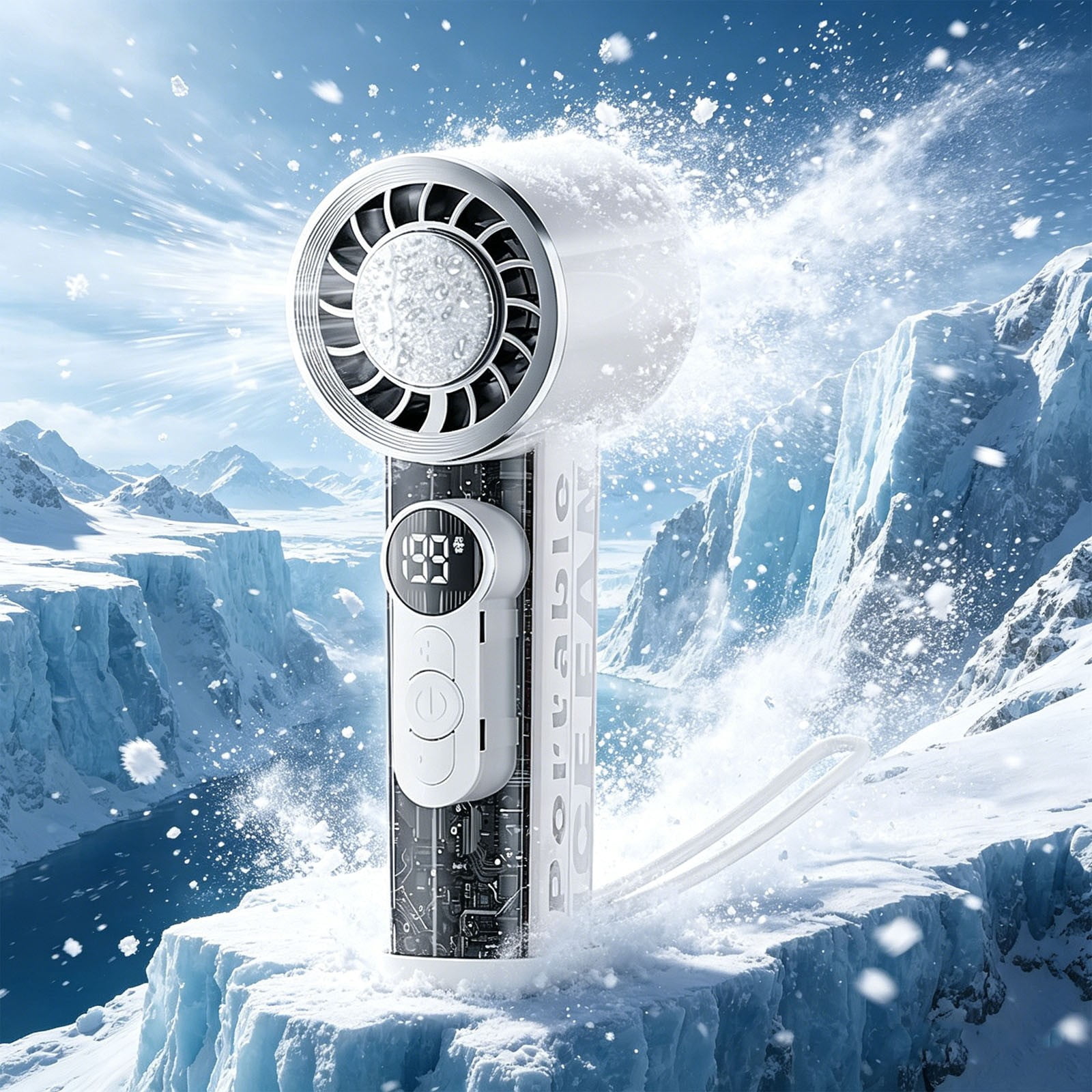 Desktop Air Cooler Fan With Spray Mist Cooling System 6 Speed Digital Display Oscillating Fan Ice Cooling Large Water Tank Strong Wind Rapid Cooling Relief, For Home Office Bedroom Summer Use