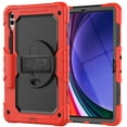 thumbnail image 6 of 3 Layer Case for Samsung Galaxy Tab S9 Ultra 2023/S8 Ultra 2022 14.6", for Kids Heavy Duty Protective Case with Screen Protector & Stylus Holder & 360 Rotating Stand Hand/Shoulder Strap, Red, 6 of 10