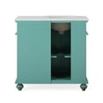 thumbnail image 3 of Silkroad Exclusive  Sanger Bathroom Single Sink Vanity Green Carrara White Top with Left Sink Distressed, Oil Rubbed Bronze Finish, Painted, 3 of 5