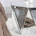 Glam Mirrored Coffee Table Crystal Diamond Accent Table Leisure Table Cocktail Table Center