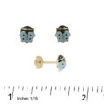 thumbnail image 2 of 18k Yellow Gold Blue Enamel Lady Bug Covered Screwback Earrings  (6mm), 2 of 3