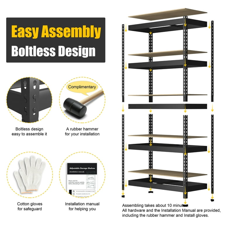 Husky 5-Tier Heavy Duty Boltless Steel Garage Storage Shelving