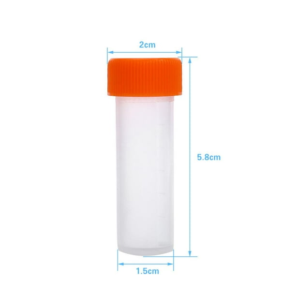 Yosoo 10pcs 5ml tubes à essai gelés en plastique flacon à vis joint bouchon  pack contenant avec joint en silicone, tube de laboratoire, flacon en  plastique 
