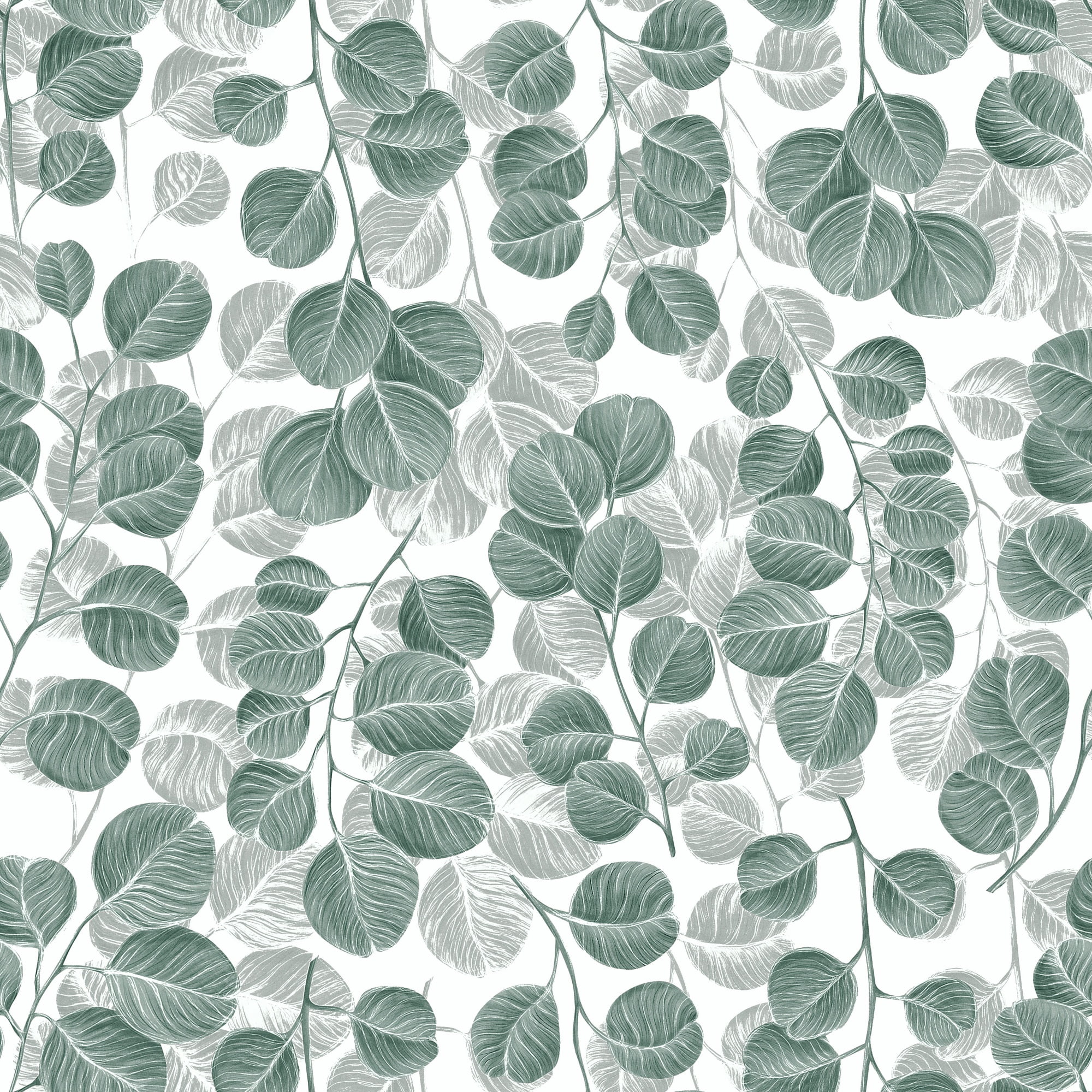 (2 pack) Abyssaly Peel and Stick Wallpaper Green Leaf Wallpaper 17.7" x 118"Self-adhesive Removable Floral Contact Paper for Cabinets Bedroom Living Room Decorative Wall