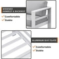 thumbnail image 5 of Tolead Outdoor Aluminum Patio Furniture Set with 5" Cushion & Wide Armrest & Backrest, Balcony, Garden, White, 5 of 7