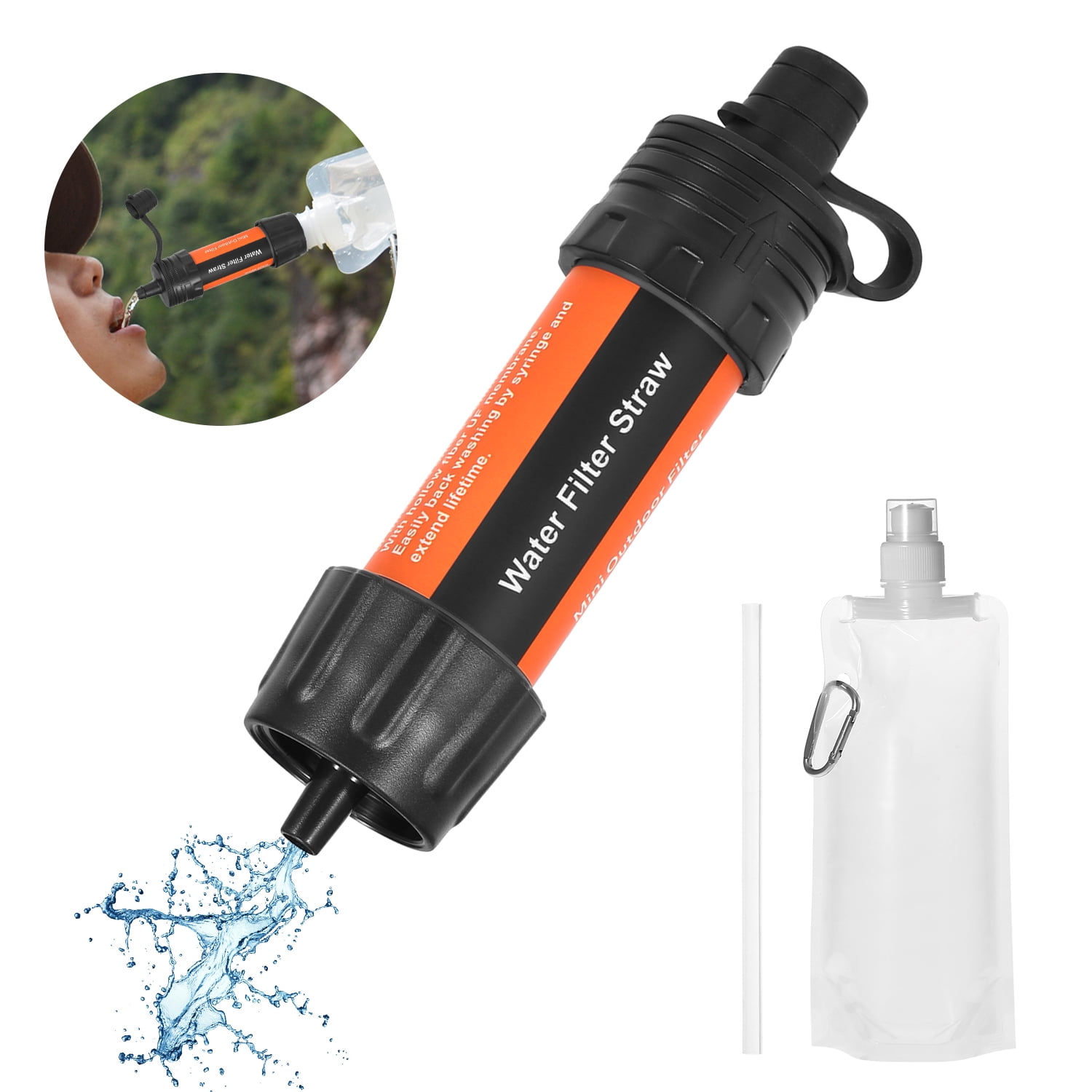 Outdoor Water Filter, Straw Water Filtration System Water Purifier for Emergency Preparedness