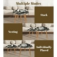 thumbnail image 4 of Triangle End Tables Set of 2 Intricate Black White Fractal Pattern Art Print Small Coffee Table, Tea Table, Nesting Tables for Living Room, 4 of 5