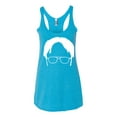 thumbnail image 2 of Wild Bobby, Office Dwight Glasses Face Silhouette Funny Schrute, Pop Culture, Women Tri-Blend Racerback Tank Top, Vintage Turquoise, Medium, 2 of 4