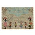 thumbnail image 1 of African Cutting Board, Vintage Girls Pots on the Head on Folkloric Boho Background Illustration, Decorative Tempered Glass Cutting and Serving Board, Large Size, Seafoam Cocoa, by Ambesonne, 1 of 1