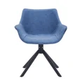 thumbnail image 5 of LeisureMod Markley Leather Swivel Dining Armchair with Black Iron Base – Comfortable Modern Accent Dining Chair for Kitchen and Dining Room Set of 4, 5 of 13