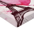 thumbnail image 2 of Ambesonne Eiffel Tower Fitted Sheet 2 Pcs Set, Romance Love Art, King, Fuchsia Brown, 2 of 3