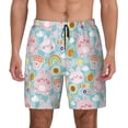 thumbnail image 2 of Picia Love You Rabbit pattern Mens Swim Trunks with Compression Liner Stretch Beach Shorts Quick Dry with Zipper Pockets No-Chafing Board Shorts-3X-Large, 2 of 9