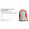 thumbnail image 2 of Rabbit Skins Toddler Baseball Jersey 3/4 Sleeve Tee - Fine Cotton Toddler Short Sleeve T-Shirt 3330 - Kids Unisex Sport Raglan Tee for Boys Girls Gift, 2 of 2