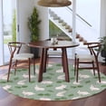 thumbnail image 3 of Round Rug 7Ft Washable Non-Slip, Cute Rabbits Circle Area Rugs for Living Room Bedroom, Green Farmhouse Leaves Plants Cartoon Bunny Indoor Floor Mats Carpet Runner for Home Decor Aesthetic, 3 of 8