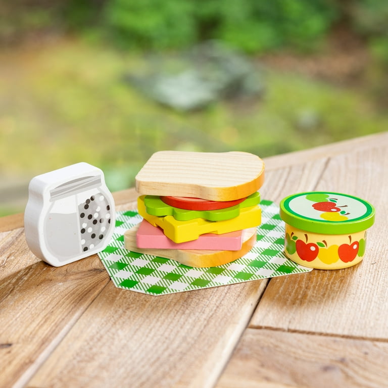 Melissa & Doug Wooden Lunch Picnic Play Food Set - Ages 2-6