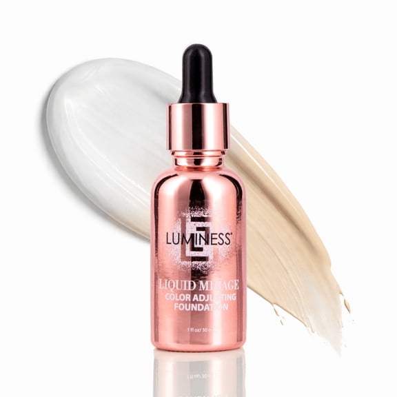 LUMINESS Liquid Mirage Color Changing Foundation for Mature Skin, Skincare-Infused Makeup with Hyaluronic Acid & Vitamin E, Hydrating Liquid Foundation & Concealer Hybrid, Hypoallergenic (Light)