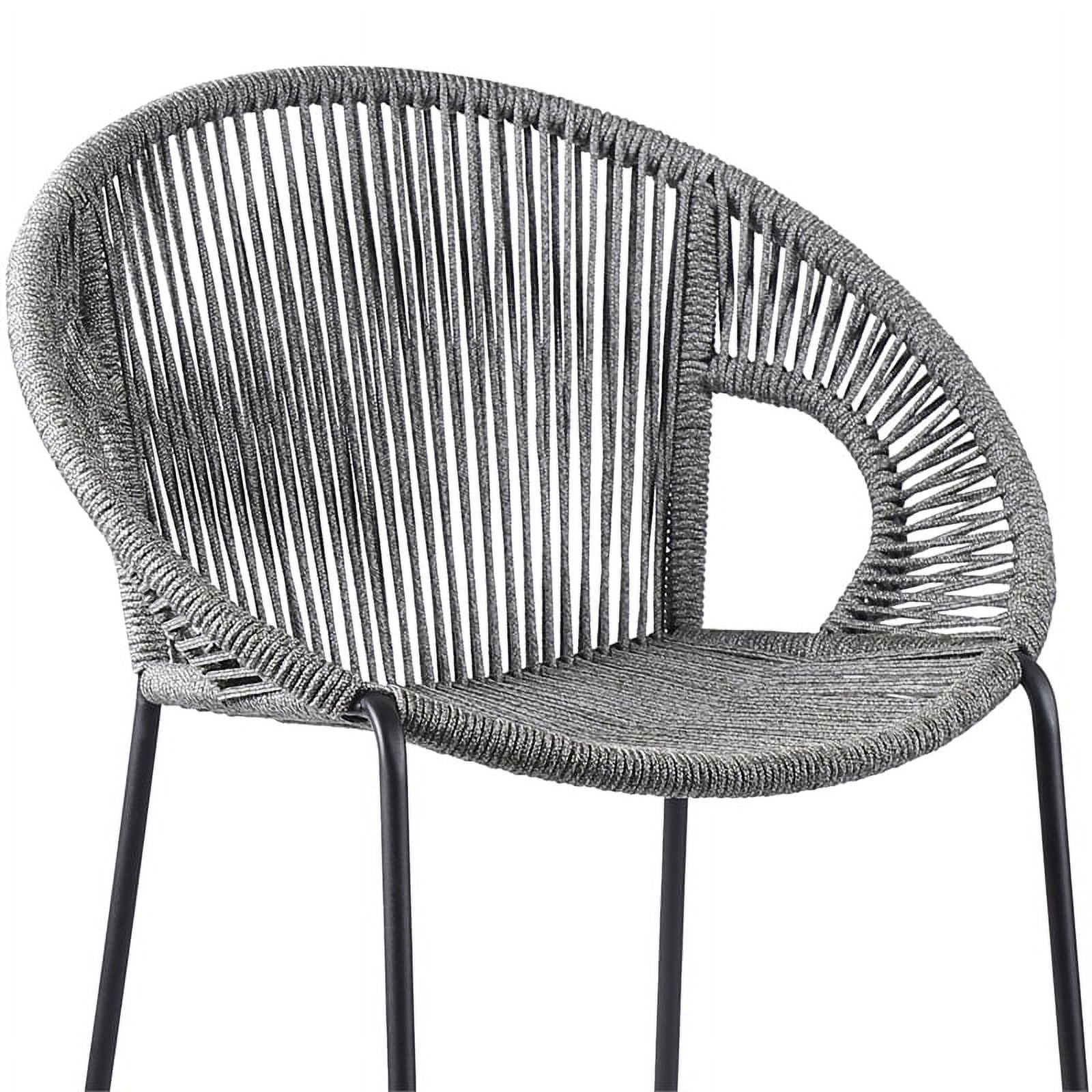 Acapulco 30" Indoor Outdoor Steel Bar Stool with Gray Rope