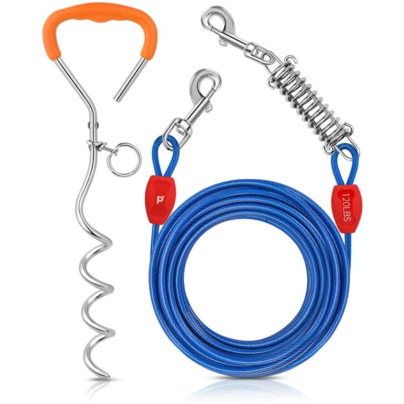 Cable de amarre para perros Petbobi y estaca de 40 pies, resistente