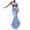 Blue, variant on Leesechin Women's Fashion Pencil Dress Strapless Solid Color Slim Sling Waist Tube Top Sleeveless Sequin Long Dress
