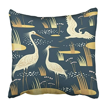 - CMFUN Blue Water with Wading Birds Pink Swamp Heron Love Marsh Crane Sedge River Pillowcase Cushion Cover 20x20 inch