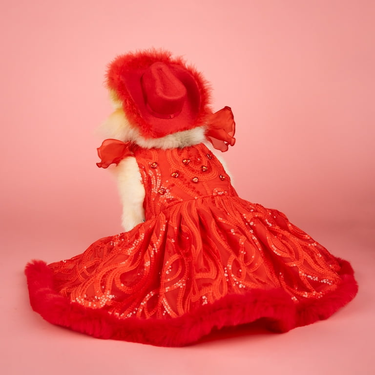 Doggy Parton, Dog and Cat Clothes, Evening Star Pet Gown, Red