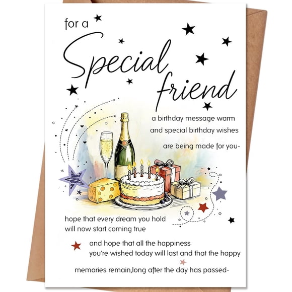 Tarjeta de cumpleaños HEJOYN Friend, regalo de feliz cumpleaños con sobre