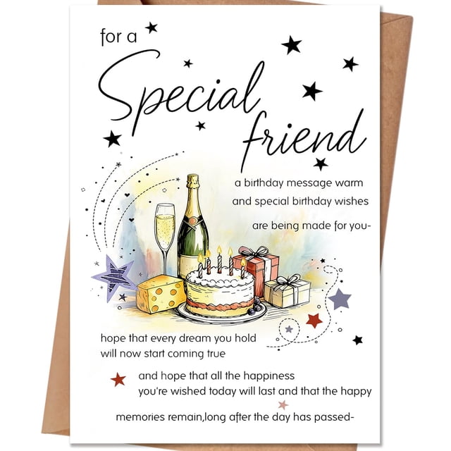 Tarjeta de cumpleaños HEJOYN Friend, regalo de feliz cumpleaños con sobre