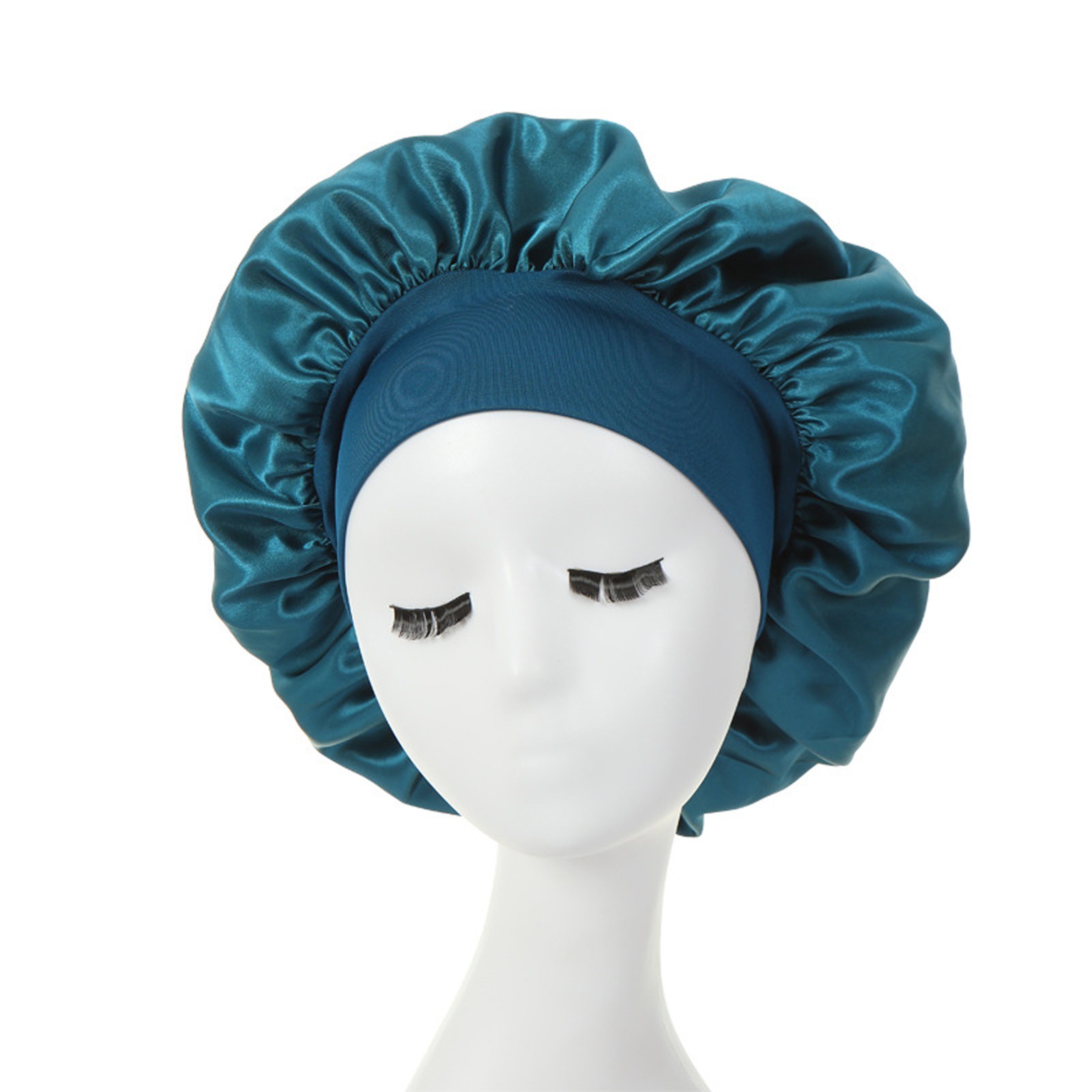 Hellobye Hellobyewide Elastic Band Satin Sleep Bonnet Soft Night Sleeping Cap for Women, Women's, Size: One size, Blue