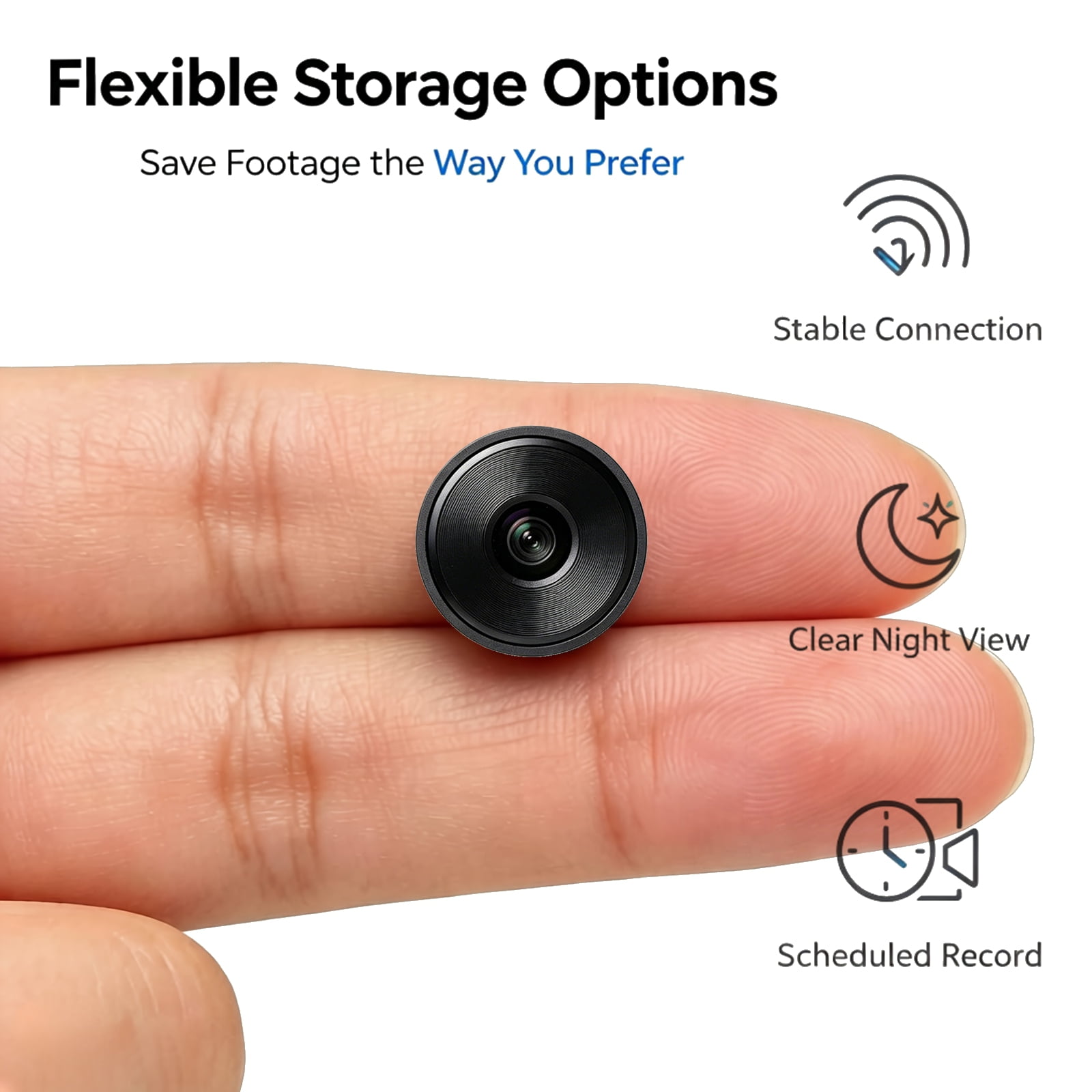B2Mini Wireless Security Camera, 360° Wide Angle WiFi Indoor Surveillance Cam with Night Vision, Remote Live View, Local & Cloud Storage, Scheduled Recording for Home Pet Office Monitoring