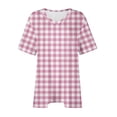 thumbnail image 4 of fheaev Hauts Grande Taille pour Femmes Haut d'Été Plissé Col Rond Manches Courtes Tunique Décontractée Basique Tee Blouses T-Shirts, 4 of 4