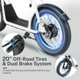 thumbnail image 3 of SANOPY Peak 819W Electric Scooter with Seats,30 Miles Long Ranges&Top 20Mph, 20 Inch Off-Road E-scooter with Adjustable Seat&Detachable Basket,Gray, 3 of 10