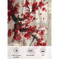 thumbnail image 6 of Sheer Curtains 54 Inch Length 2 Panels Set for Kitchen, Red Flowers Semi Sheer Curtains for Windows, Vintage Chinese Painting Plum Branches Voile Window Treatments Rod Pocket Curtain, 6 of 7