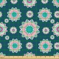 thumbnail image 2 of Ambesonne Mandala Fabric by the Yard Upholstery, Vintage Circular Flora Art, 10 Yards, Dark Teal and Pale Fuchsia, 2 of 5