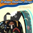 thumbnail image 5 of Mushroom and Butterfly Black Pattern 17" School Backpacks for Teens,Waterproof Oxford Fabric,S-Shape Padded Straps for School,Travel,Hiking,Camping, 5 of 6