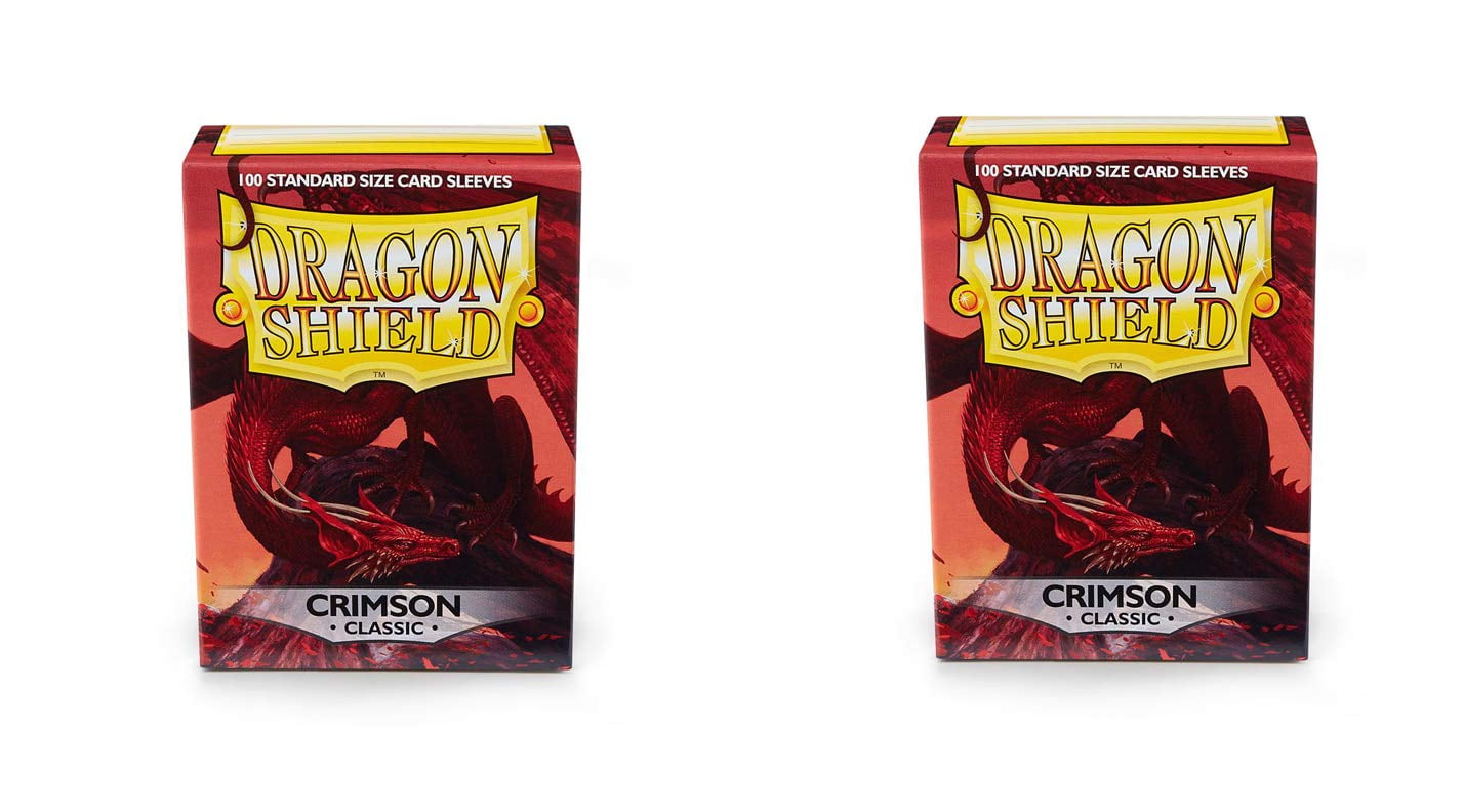 2 Packs Dragon Shield Classic Crimson Standard Size 100 ct Card Sleeves Individual Pack