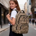 thumbnail image 6 of Jeiento Brown Camo Bow Kids School Backpack for Girls 17 Inch Cute School Bag Lightweight Elementary Backpack with Padded Laptop Sleeve & Multi-Pockets for Elementary Ages 9-12, 6 of 7