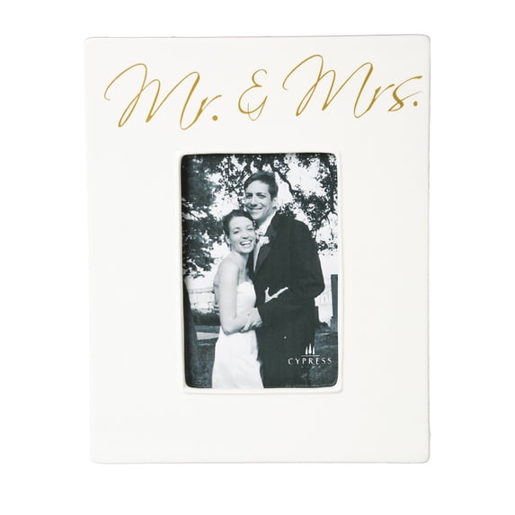 Cypress Home Mr. and Mrs. 4x6 Ceramic Picture Frame