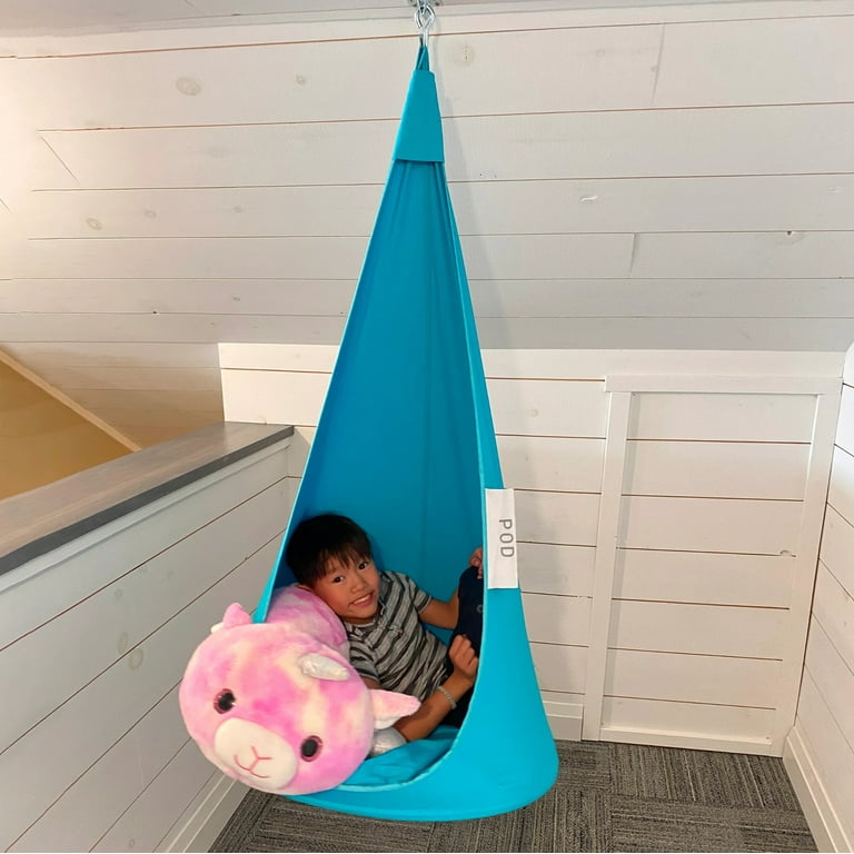 Vivere Fabric Hanging Chair with Cushion Bubblegum