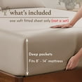thumbnail image 3 of 100% Cotton Fitted Full Sheet Only, Sateen, Deep Pocket, All-Around Elastic, Head/Foot Side Indicators -Warm Taupe, 3 of 9