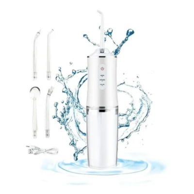 Irrigador Bucal Portatil Recargable Para La Higiene Dental Blanco