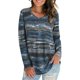 thumbnail image 2 of Camiseta de manga larga con cuello en V para mujer, Tops holgados con estampado inferior a la moda para Otoño e Invierno para fiesta, oficina, trabajo, informal, gris, 3XL, 2 of 5