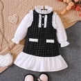 thumbnail image 2 of Sngxgn Girls Dresses Short Sleeve Stretch A-line Solid Color Dress for Toddler(Black,110), 2 of 6
